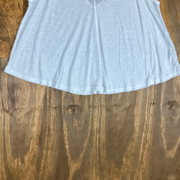 Free People Womens Tank Top White Dani Double V Neck Sheer Intimately Medium - Picture 3 of 12